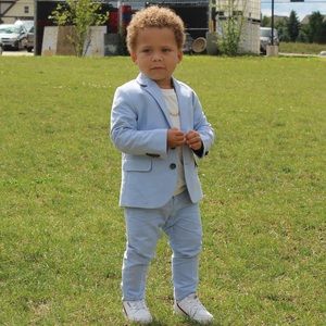H&M blue toddler suit